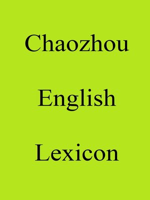 cover image of Chaozhou English Lexicon